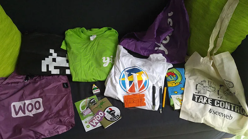 I gadget raccolti al WordCamp Milano 2016